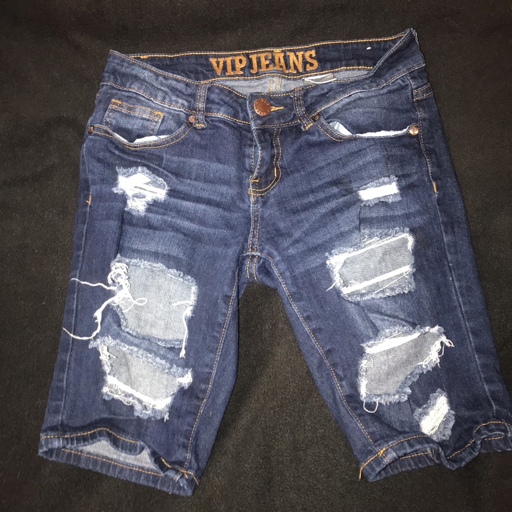 size small ripped jean shorts